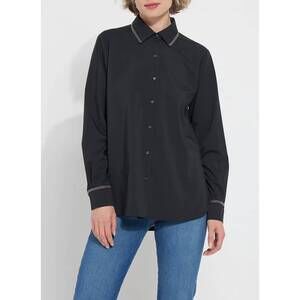 NEW LYSSE micro beaded shirt in black